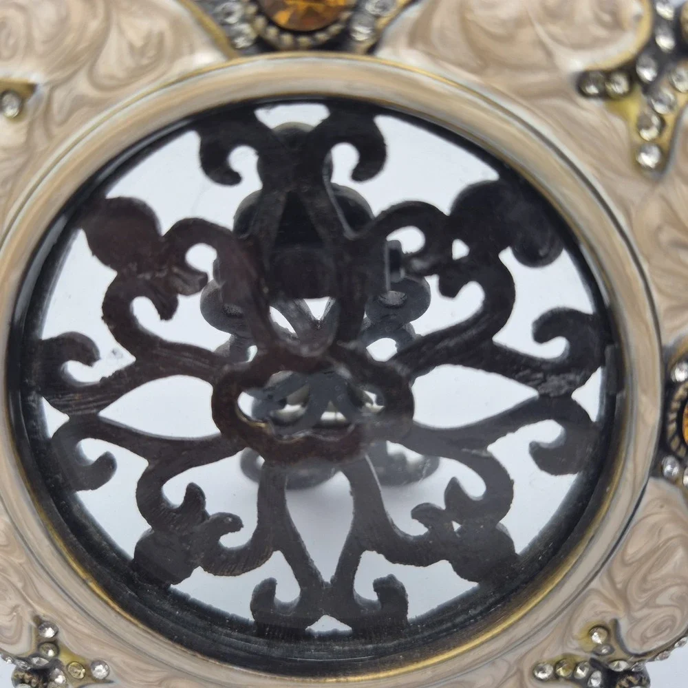 Two's Co.Jeweled Crystal Enameled 3 1/2